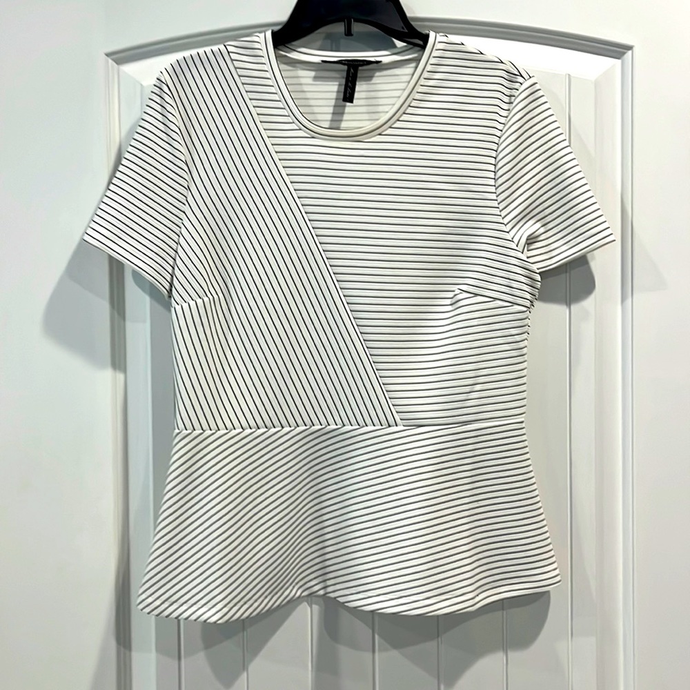 BCBG MAXAZRIA black and white dress top